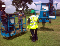 Crane & Safety involved in training MEWP operators for Chevron Oil at their vast Malongo complex in Angola
